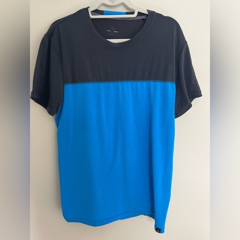 Prana Gray Blue Short Sleeve T-shirt Size Large